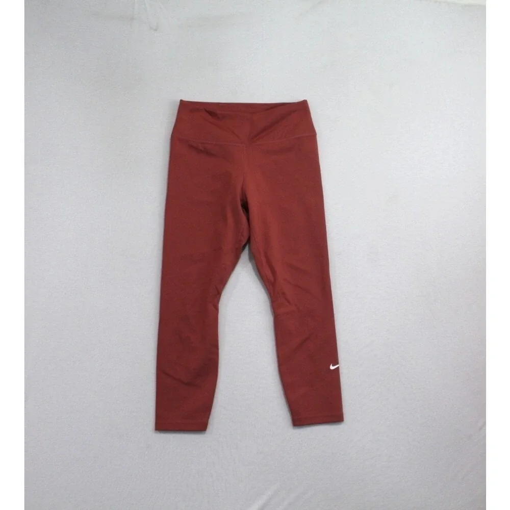 Nike Women Red Leggings Running Dri Fit Active Size Small